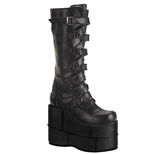 DemoniaCult - Creeper 215 Black Vegan Leather - Sapatos de Mulher